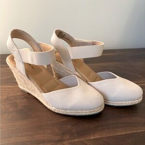 Me Too Beige Wedge Sandals